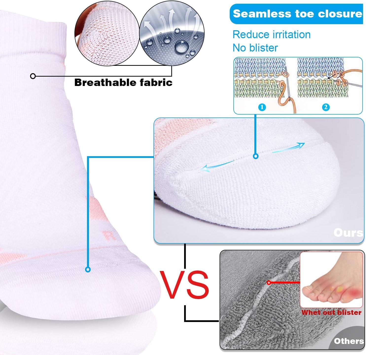 imageHylaea No Show Running Athletic AntiBlister Wicking Coolmax Socks Seamless Antiodor3 Pairs Multicolor