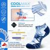 imageHylaea Athletic Running Socks Cushion Padded Moisture Wicking Low Cut3 Pairs Blue Green White