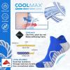 imageHylaea Athletic Running Socks Cushion Padded Moisture Wicking Low Cut3 Pairs Green Blue Orange