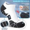 imageHylaea Athletic Running Socks Cushion Padded Moisture Wicking Low CutBlack Grey White 3 Pairs Style 2