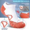 imageHylaea Athletic Running Socks Cushion Padded Moisture Wicking Low CutRed Blue Grey 3 Pairs