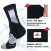 imageHylaea Athletic Running Socks with Cushion Crew Length AntiBlister Moisture Wicking Seamless Toe Black Large 2 Pairs