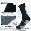 imageHylaea Athletic Running Socks with Cushion Crew Length AntiBlister Moisture Wicking Seamless Toe Black Large 2 Pairs