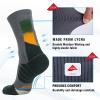 imageHylaea Athletic Running Socks with Cushion Crew Length AntiBlister Moisture Wicking Seamless Toe Grey Black Large 2 Pairs