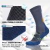 imageHylaea Athletic Running Socks with Cushion Crew Length AntiBlister Moisture Wicking Seamless Toe Grey Black Large 2 Pairs