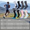 imageHylaea Athletic Running Socks with Cushion Crew Length AntiBlister Moisture Wicking Seamless Toe Pink White Large 2 Pairs