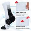 imageHylaea Athletic Running Socks with Cushion Crew Length AntiBlister Moisture Wicking Seamless Toe White Black Large 2 Pairs