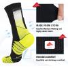 imageHylaea Athletic Running Socks with Cushion Crew Length AntiBlister Moisture Wicking Seamless Toe Yellow Black Medium 2 Pairs