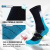 imageHylaea Athletic Running Socks with Cushion Crew Length AntiBlister Moisture Wicking Seamless Toe Yellow Black Medium 2 Pairs