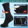 imageHylaea Compression Running Socks for men Coolmax AntiBlister Cushion Crew Socks for Athletic Moisture Wicking ampamp SeamlessBlack 3 Pairs