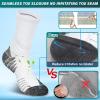 imageHylaea Compression Running Socks for men Coolmax AntiBlister Cushion Crew Socks for Athletic Moisture Wicking ampamp SeamlessBlack Grey White 3 Pairs