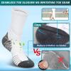 imageHylaea Compression Running Socks for men Coolmax AntiBlister Cushion Crew Socks for Athletic Moisture Wicking ampamp SeamlessLight Grey Dark Grey Black 3 Pairs