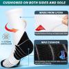 imageHylaea Compression Running Socks for men Coolmax AntiBlister Cushion Crew Socks for Athletic Moisture Wicking ampamp SeamlessLight Grey Dark Grey Black 3 Pairs