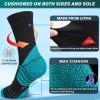 imageHylaea Compression Running Socks for men Coolmax AntiBlister Cushion Crew Socks for Athletic Moisture Wicking ampamp SeamlessOrange Green Blue 3 Pairs