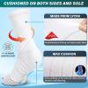 imageHylaea Compression Running Socks for men Coolmax AntiBlister Cushion Crew Socks for Athletic Moisture Wicking ampamp SeamlessWhite 3 Pairs