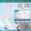imageHylaea Compression Running Socks for men Coolmax AntiBlister Cushion Crew Socks for Athletic Moisture Wicking ampamp SeamlessWhite 3 Pairs