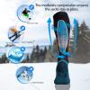 imageHylaea Merino Wool Ski Socks Cold Weather Socks for Snowboarding Snow Winter Thermal Kneehigh Warm Socks Hunting3blue Grey 2 Pairs