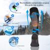 imageHylaea Merino Wool Ski Socks Cold Weather Socks for Snowboarding Snow Winter Thermal Kneehigh Warm Socks Hunting4black Grey 2 Pairs