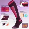 imageHylaea Merino Wool Ski Socks Cold Weather Socks for Snowboarding Snow Winter Thermal Kneehigh Warm Socks HuntingPink Rose Red 2 Pairs