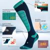 imageHylaea Merino Wool Ski Socks Cold Weather Socks for Snowboarding Snow Winter Thermal Kneehigh Warm Socks HuntingYellow Blue Green 2 Pairs