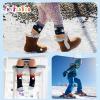 imageHylaea Merino Wool Ski Socks Kids Kneehigh Warm Thermal Snowboard Skating Socks for Boys Girls ToddlerBlack Grey 2 Pairs
