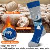 imageHylaea Merino Wool Ski Socks Kids Kneehigh Warm Thermal Snowboard Skating Socks for Boys Girls ToddlerGrey Blue 2 Pairs