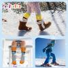 imageHylaea Merino Wool Ski Socks Kids Kneehigh Warm Thermal Snowboard Skating Socks for Boys Girls ToddlerOrange Yellow 2 Pairs