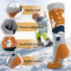 imageHylaea Merino Wool Ski Socks Kids Kneehigh Warm Thermal Snowboard Skating Socks for Boys Girls ToddlerOrange Yellow 2 Pairs