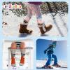 imageHylaea Merino Wool Ski Socks Kids Kneehigh Warm Thermal Snowboard Skating Socks for Boys Girls ToddlerPink Grey 2 Pairs