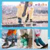 imageHylaea Merino Wool Ski Socks Kids Kneehigh Warm Thermal Snowboard Skating Socks for Boys Girls ToddlerRed Green 2 Pairs