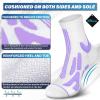 imageHylaea Quarter Athletic Running Socks No Blister Cushion Moisture Wicking Socks for Cycling Sport3 Pairs Red Purple Green
