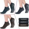 imageHylaea Unisex Non Slip Socks with Grip for Yoga Hospital Pilates Barre  Ankle Cushioned1 Dark Green Dark Grey Coffee 3 Pairs