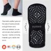 imageHylaea Unisex Non Slip Socks with Grip for Yoga Hospital Pilates Barre  Ankle Cushioned3 Pairs Black