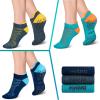 imageHylaea Unisex Non Slip Socks with Grip for Yoga Hospital Pilates Barre  Ankle Cushioned3 Pairs Dark Blue Green