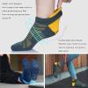 imageHylaea Unisex Non Slip Socks with Grip for Yoga Hospital Pilates Barre  Ankle Cushioned3 Pairs Dark Blue Green