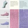 imageHylaea Unisex Non Slip Socks with Grip for Yoga Hospital Pilates Barre  Ankle Cushioned3 Pairs Pink Purple Blue