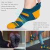imageHylaea Unisex Non Slip Socks with Grip for Yoga Hospital Pilates Barre  Ankle Cushioned3 Pairs Yellow Blue Brown
