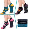 imageHylaea Unisex Non Slip Socks with Grip for Yoga Hospital Pilates Barre  Ankle Cushioned3 Pairs Yellow Blue Brown
