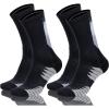 imageHylaea Athletic Running Socks with Cushion Crew Length AntiBlister Moisture Wicking Seamless Toe Black Large 2 Pairs