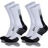 imageHylaea Athletic Running Socks with Cushion Crew Length AntiBlister Moisture Wicking Seamless Toe White Black Large 2 Pairs