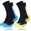 imageHylaea Athletic Running Socks with Cushion Crew Length AntiBlister Moisture Wicking Seamless Toe Yellow Black Medium 2 Pairs