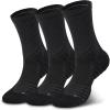 imageHylaea Compression Running Socks for men Coolmax AntiBlister Cushion Crew Socks for Athletic Moisture Wicking ampamp SeamlessBlack 3 Pairs