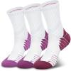 imageHylaea Compression Running Socks for men Coolmax AntiBlister Cushion Crew Socks for Athletic Moisture Wicking ampamp SeamlessLight Red Red Dark Red 3 Pairs