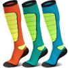 imageHylaea Merino Wool Ski Socks Cold Weather Socks for Snowboarding Snow Winter Thermal Kneehigh Warm Socks HuntingFluorescent Color 3 Pairs