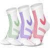 imageHylaea Quarter Athletic Running Socks No Blister Cushion Moisture Wicking Socks for Cycling Sport3 Pairs Red Purple Green