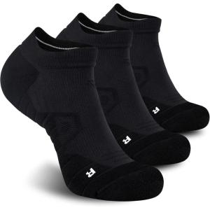 imageHylaea Athletic Running Socks Cushion Padded Moisture Wicking Low Cut3 Pairs Black