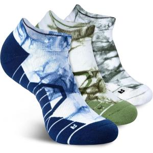 imageHylaea Athletic Running Socks Cushion Padded Moisture Wicking Low Cut3 Pairs Blue Green White