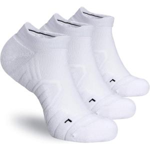 imageHylaea Athletic Running Socks Cushion Padded Moisture Wicking Low Cut3 Pairs White