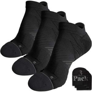 imageHylaea No Show Running Athletic AntiBlister Wicking Coolmax Socks Seamless Antiodor3 Pairs Black