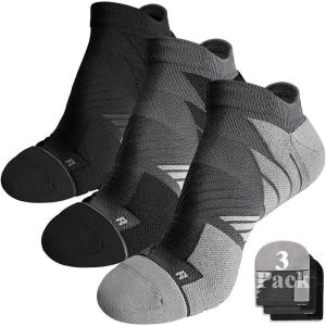 imageHylaea No Show Running Athletic AntiBlister Wicking Coolmax Socks Seamless Antiodor3 Pairs BlackDark GreyGrey